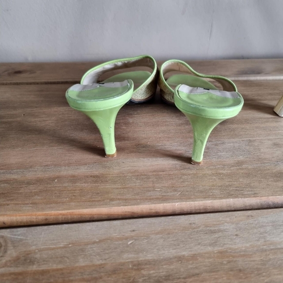 Jimmy choo leather/textile slip On kitten heelsSize 38 uk 5 - Picture 3 of 4